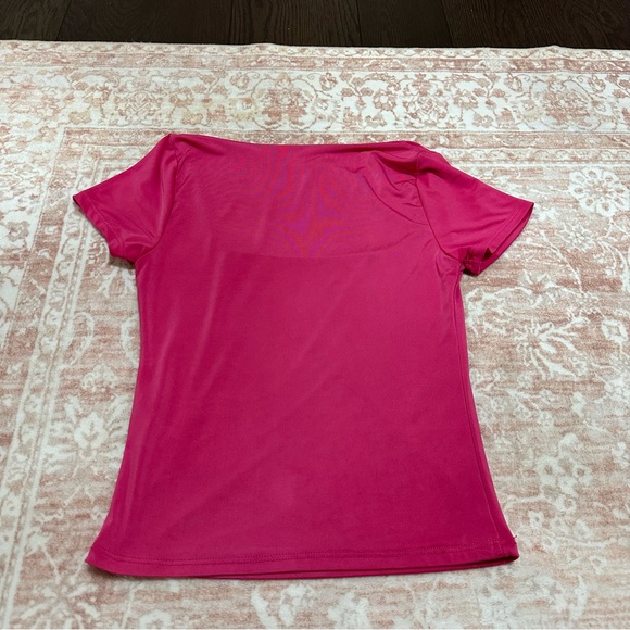 Hot Pink Square Neck Fitted Top - Picture 5 of 5